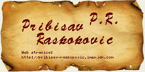 Pribisav Raspopović vizit kartica